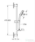 Grohe VITALIO Comfortt 110 rudas zuhanyszett 3 funkciós fejjel,króm 26096001