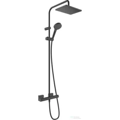   Hansgrohe Vernis Shape Showerpipe 230 termosztátos zuhanyrendszer,1 jet, EcoSmart, matt fekete 26097670