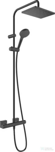Hansgrohe Vernis Shape Showerpipe 230 termosztátos zuhanyrendszer,1 jet, EcoSmart, matt fekete 26097670