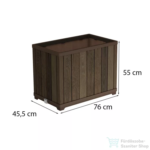 Curver Deco tégla alakú magasítótt műanyag virágláda 100 L dió 261035