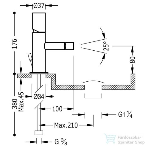 TRES Study Exclusive bidé csaptelep leeresztővel króm 26112001D