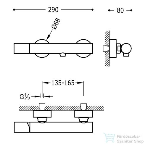 Tres STUDY EXCLUSIVE zuhany csaptelep, zuhanyszettel, matt fekete 26116701NM