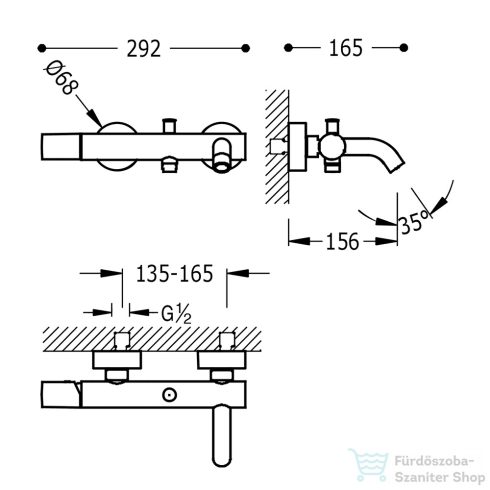 Tres STUDY EXCLUSIVE kádtöltő csaptelep, metál fekete 26117001KM