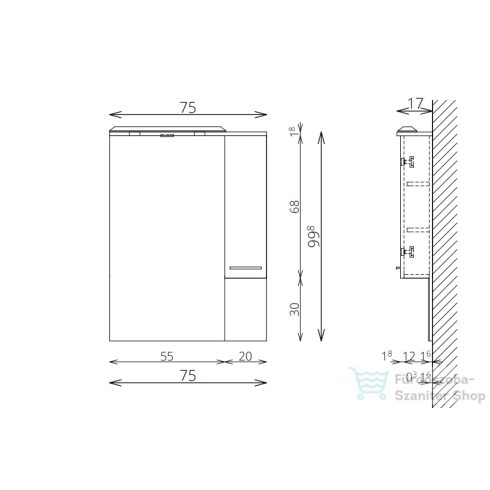TBoss Trend 75 tükrös szekrény 26123012000147030