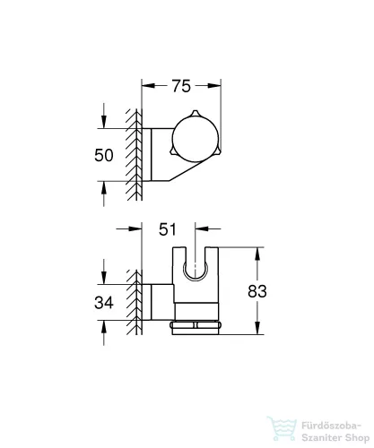 Grohe VITALIO UNIVERSAL fix zuhanytartó,króm 26183001