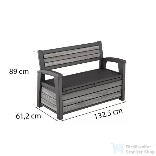 Curver Decocoat műanyag kerti pad/tároló 227 L viharszürke 261848