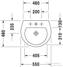 Duravit Darling New 55x48 mosdó, 1 csaplyukkal 2621550000 ( 262155 )
