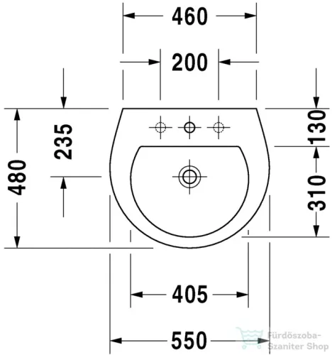 Duravit Darling New 55x48 mosdó, 1 csaplyukkal 2621550000 ( 262155 )