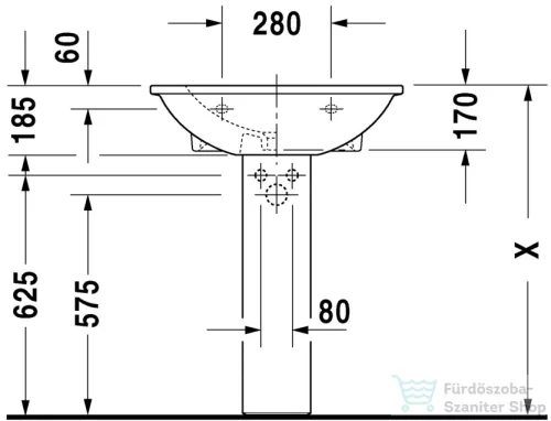Duravit Darling New 65x55 mosdó 2621650000 ( 262165 )