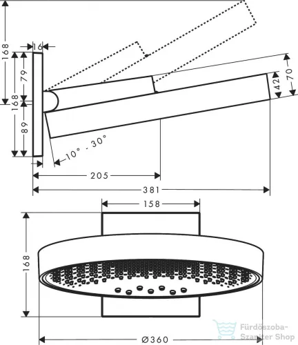Hansgrohe Rainfinity Fejzuhany 360 3jet fali csatlakozóval 26234140