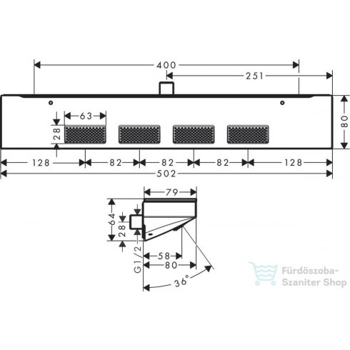 Hansgrohe Rainfinity 500 vállzuhany 1 jet polccal,szálcsiszolt bronz 26243140