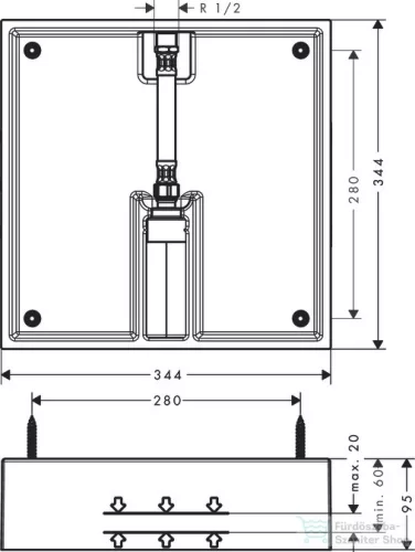 Hansgrohe Alaptest Raindance 400 x 400 mm Air 1jet fejzuhany 26254180
