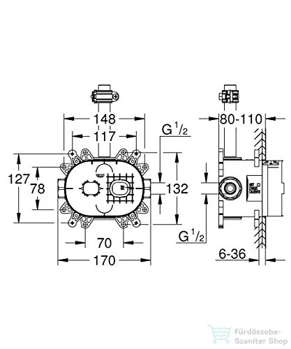 Grohe Rainshower 360 beépítő test 26264001