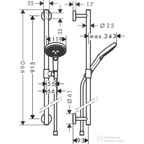 Hansgrohe HG RD Select S 120/U'Comfort 90 fehér/króm 26322400