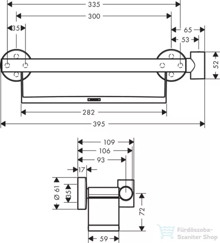 Hansgrohe HG kapaszkodó Comfort w/ Porter a.shelf 26328400