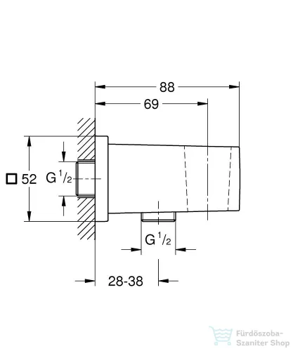 Grohe EUPHORIA CUBE zuhanytartó gégecső csatlakozóval,Brushed Hard Graphite 26370AL0