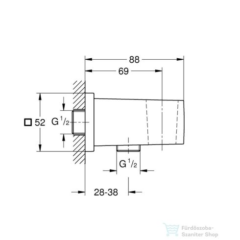 Grohe EUPHORIA CUBE zuhanytartó gégecső csatlakozóval,Cool Sunrise 26370GL0