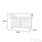 Curver Decocoat unity műanyag xl kerti grill asztal 207l dió 263918