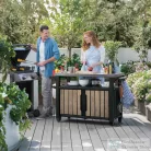 Curver Decocoat unity műanyag xl kerti grill asztal 207l kőrisfa 263919