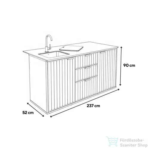 Curver Deco compact kültéri konyha mosogatóval csapteleppel grafit 263933