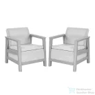 Curver Scandi linea duo kerti fotel hamuszürke-világosszürke 264049