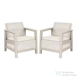   Curver Scandi linea duo kerti fotel kavicsszürke-bézs 264050
