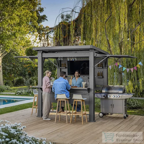 Curver Bar-b-q gazebo műanyag kerti pavilon dió-szürke