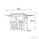 Curver Bar-b-q gazebo műanyag kerti pavilon dió-szürke