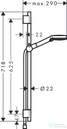 Hansgrohe VERNIS BLEND Vario Ecosmart zuhanyszett 65 cm-es S Puro, zuhanyrúddal, matt fekete 26423670