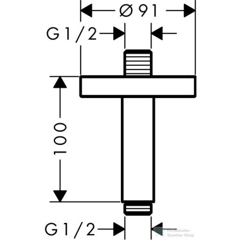 Hansgrohe AXOR SHOWERSOLUTION 10 cm-es mennyezeti zuhanykar, polírozott fekete króm 26432330