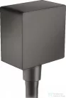 Hansgrohe Fixfit Square fali csatlakozás visszafolyásgátlóval és szintetikus gömbcsuklóval, szálcsiszolt fekete 26455340