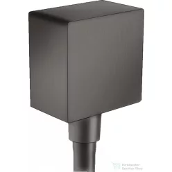   Hansgrohe Fixfit Square fali csatlakozás visszafolyásgátlóval és szintetikus gömbcsuklóval, szálcsiszolt fekete 26455340