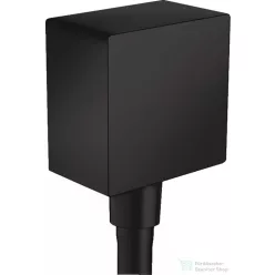   Hansgrohe Fixfit Square fali csatlakozás visszafolyásgátlóval és szintetikus gömbcsuklóval, matt fekete 26455670