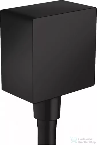 Hansgrohe Fixfit Square fali csatlakozás visszafolyásgátlóval és szintetikus gömbcsuklóval, matt fekete 26455670