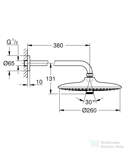 Grohe Euphoria 260 Fejzuhany készlet 380 mm, 3 funkciós, króm 26458000