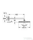 Grohe Rainshower Mono 310 fejzuhany 42 cm-es zuhanykarral,Supersteel 26558DC0