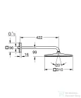 Grohe Rainshower Mono 310 Cube 31x31 cm-es fejzuhany 42,2 cm-es zuhanykarral,Hard Graphite 26564A00