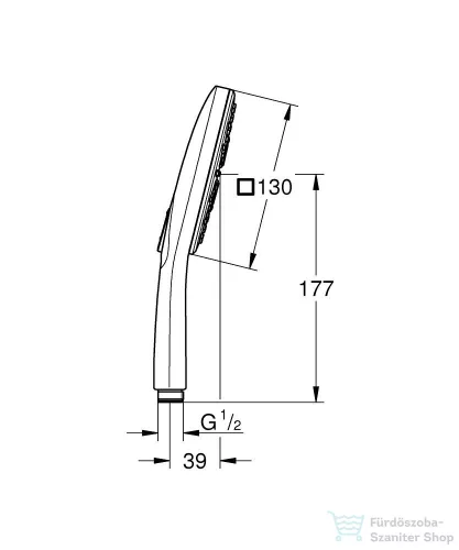 Grohe Rainshower SmartActive 130 Cube 3 funkciós kézizuhany,Brushed Hard Graphite 26582AL0