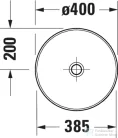 Duravit SIVIDA DuroCast Plus 40 cm-es pultra ültethető mosdó csaplyuk nélkül, matt fehér 2660003200