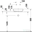 Duravit SIVIDA DuroCast Plus 40 cm-es pultra ültethető mosdó csaplyuk nélkül, matt fehér 2660003200