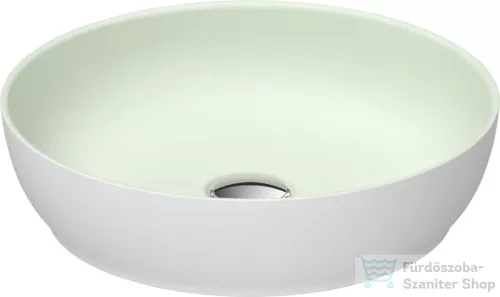 Duravit SIVIDA DuroCast Plus 40 cm-es pultra ültethető mosdó csaplyuk nélkül, matt halványzöld/matt fehér 266000FG00