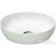 Duravit SIVIDA DuroCast Plus 40 cm-es pultra ültethető mosdó csaplyuk nélkül, matt fehér/matt halványzöld 266000FH00