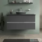 Duravit SIVIDA DuroCast Plus 40 cm-es pultra ültethető mosdó csaplyuk nélkül, matt fehér/matt sötétszürke 266000FI00