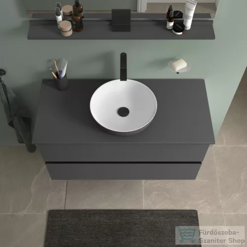 Duravit SIVIDA DuroCast Plus 40 cm-es pultra ültethető mosdó csaplyuk nélkül, matt fehér/matt sötétszürke 266000FI00