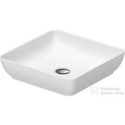   Duravit SIVIDA DuroCast Plus 40x40 cm-es pultra ültethető mosdó csaplyuk nélkül, matt fehér 2660013200