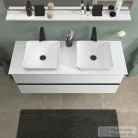 Duravit SIVIDA DuroCast Plus 40x40 cm-es pultra ültethető mosdó csaplyuk nélkül, matt fehér 2660013200
