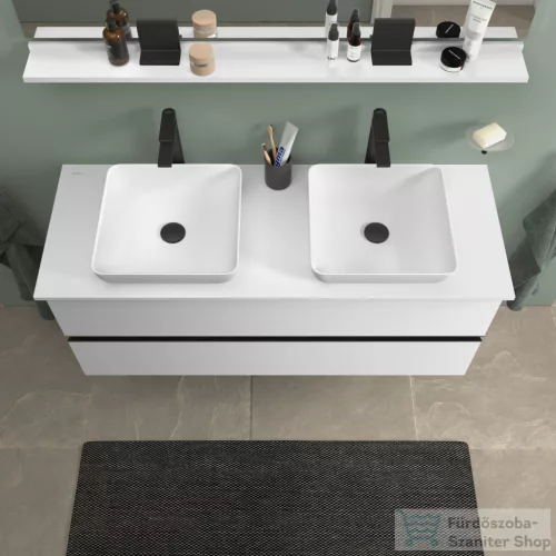 Duravit SIVIDA DuroCast Plus 40x40 cm-es pultra ültethető mosdó csaplyuk nélkül, matt fehér 2660013200