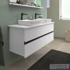 Duravit SIVIDA DuroCast Plus 40x40 cm-es pultra ültethető mosdó csaplyuk nélkül, matt fehér 2660013200
