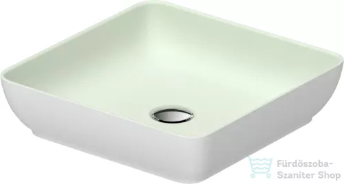 Duravit SIVIDA DuroCast Plus 40x40 cm-es pultra ültethető mosdó csaplyuk nélkül, matt halványzöld/matt fehér 266001FG00