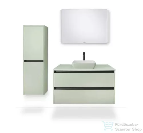 Duravit SIVIDA DuroCast Plus 40x40 cm-es pultra ültethető mosdó csaplyuk nélkül, matt fehér/matt halványzöld 266001FH00